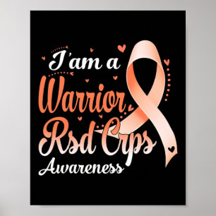 Ich bin ein Krieger Rsd Crps Bewusstsein Orange Ri Poster