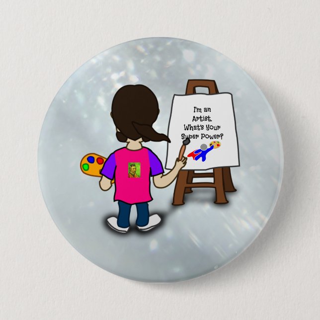 Ich bin ein Künstler, farbenfrohes Design, Button (Vorderseite)