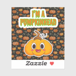 Ich bin ein Kürbiskinhead 1 mit Kürbiskrückenplatz Aufkleber