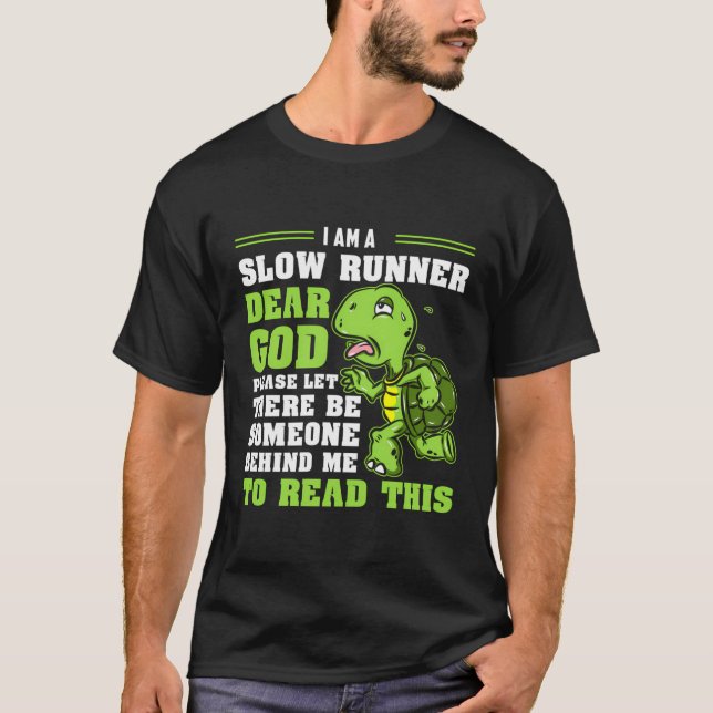 Ich bin ein Langläufer Turtle Funny Marathon Runni T-Shirt (Vorderseite)