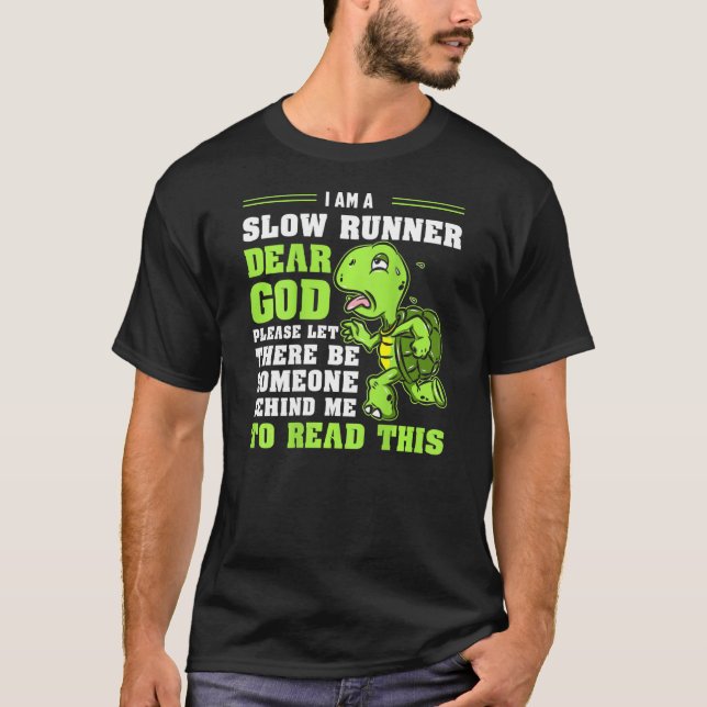 Ich bin ein Langläufer Turtle Funny Marathon Runni T-Shirt (Vorderseite)