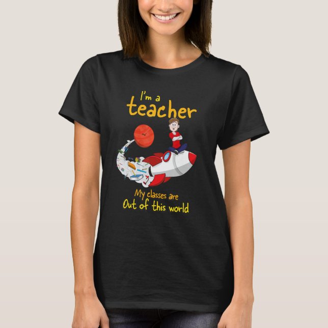 Ich bin ein Lehrer Fantasie ist alles Papier P T-Shirt (Vorderseite)