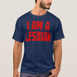 Ich bin ein lesbisches Retro LGBT Design T-Shirt