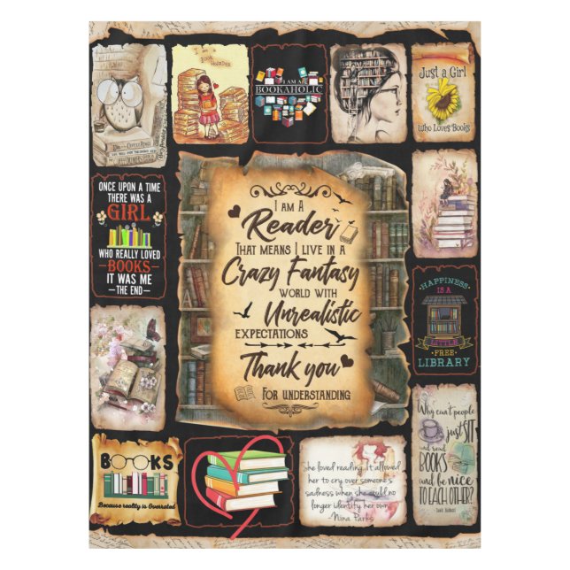 Ich bin ein Leser, das heißt, ich lebe in einer ve Tischdecke (Vorderseite)