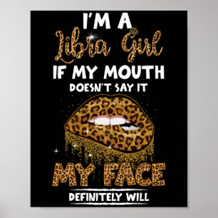 Ich bin ein Libra Girl Leopard geb. Poster