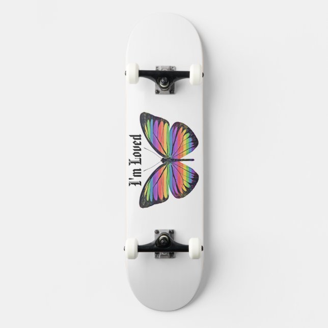 Ich bin ein liebes Schmetterlingskateboard Skateboard (Vorderseite)