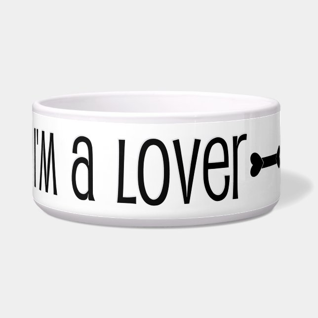 "Ich bin ein Liebhaber, kein Bitter" Haustier Bowl Napf (Links)