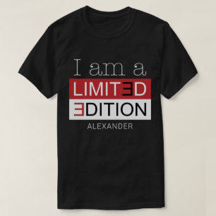 Ich bin ein limitierter Red Black Personalisiert N T-Shirt