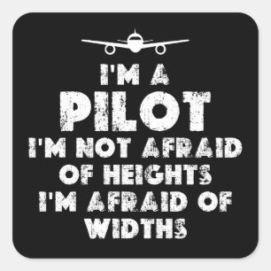 Ich bin ein lustiger Pilot Quadratischer Aufkleber