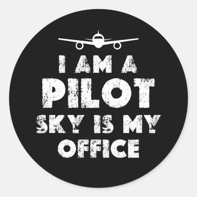 Ich bin ein lustiger Pilot Runder Aufkleber (Vorderseite)