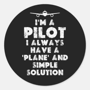 Ich bin ein lustiger Pilot Runder Aufkleber