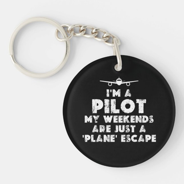 Ich bin ein lustiger Pilot Schlüsselanhänger (Vorderseite)