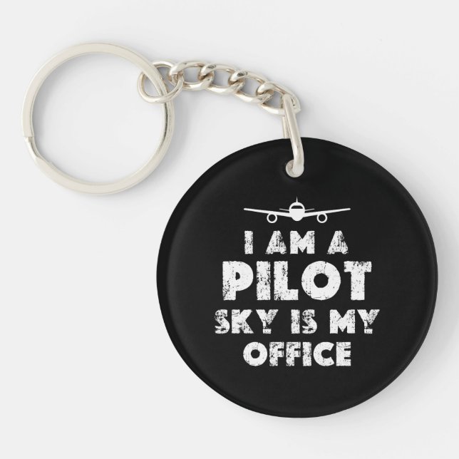 Ich bin ein lustiger Pilot Schlüsselanhänger (Vorderseite)