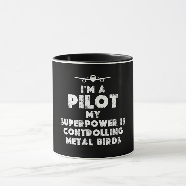 Ich bin ein lustiger Pilot Tasse (Zentrum)