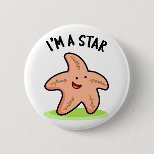 Ich bin ein lustiger Star-Seestern Wortspiel Button