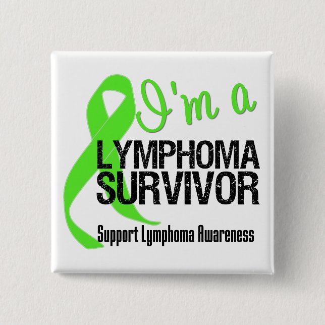 Ich bin ein Lymphomüberlebender Button (Vorderseite)