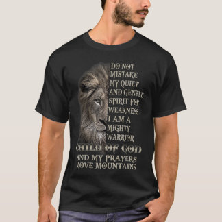 Ich bin ein mächtiges Kriegerkind Gottes, Löwe Chr T-Shirt