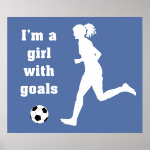 Ich bin ein Mädchen mit Goals Soccer Print / Poste Poster