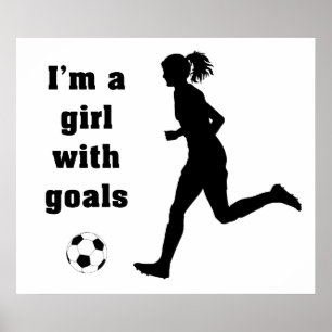 Ich bin ein Mädchen mit Goals Soccer Print / Poste Poster
