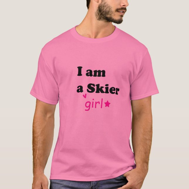 ich bin ein Mädchen-Skifahrer T-Shirt (Vorderseite)