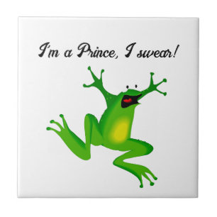 Ich bin ein Märchenprinz Lustiger grüner Frosch Ca Fliese