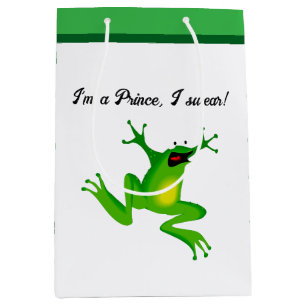 Ich bin ein Märchenprinz Lustiger grüner Frosch Ca Mittlere Geschenktüte