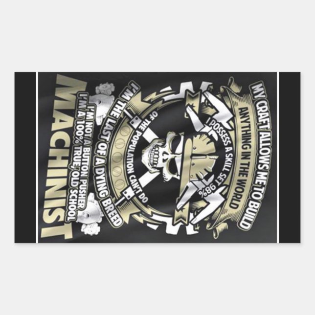 Ich bin ein Maschinensticker Rechteckiger Aufkleber (Vorderseite)