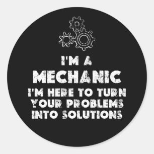 Ich bin ein mechanisches Funny Zitate Runder Aufkleber