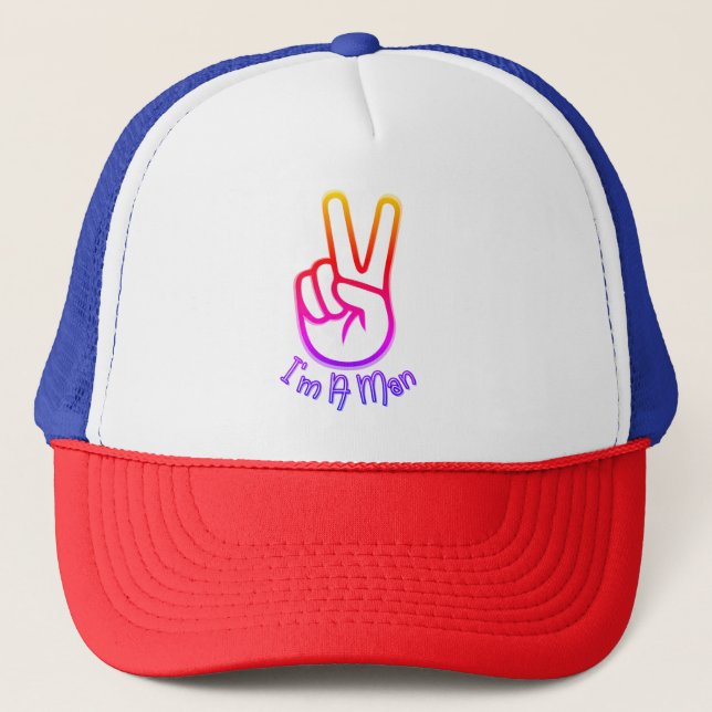 Ich bin ein Mensch-Trucker-Hut Truckerkappe (Vorderseite)