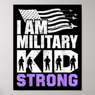 Ich bin ein militärisches Kind, das Lila aufgerüst Poster