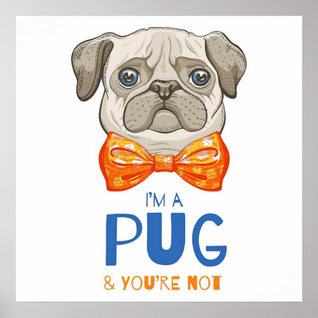 Ich bin ein Mops, ein lustiges Mops Geschenk, Mops Poster (Vorne)