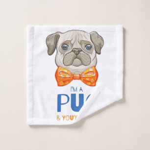 Ich bin ein Mops, ein lustiges Mops Geschenk, Mops Waschlappen
