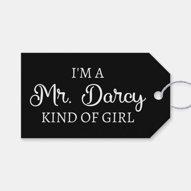 Ich bin ein Mr. Darcy Art Mädchen I Geschenkanhänger (Vorderseite (Horizontal))