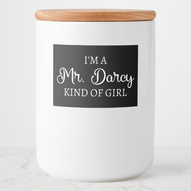Ich bin ein Mr. Darcy Art Mädchen I Lebensmitteletikett (Vorderseite)