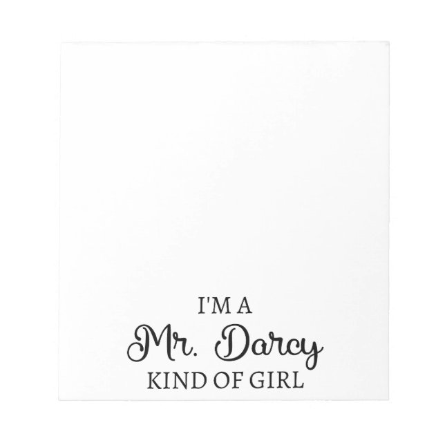Ich bin ein Mr. Darcy Art Mädchen I Notizblock (Vorderseite)