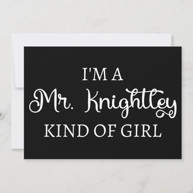 Ich bin ein Mr. Knightley-Typ Mädchen I Einladung (Vorderseite)