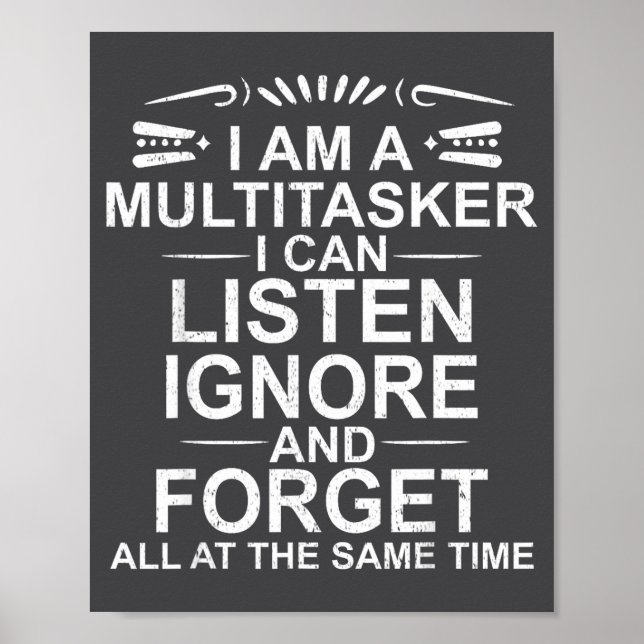Ich bin ein Multitasker Multitasking Lustig Sarkas Poster (Vorne)