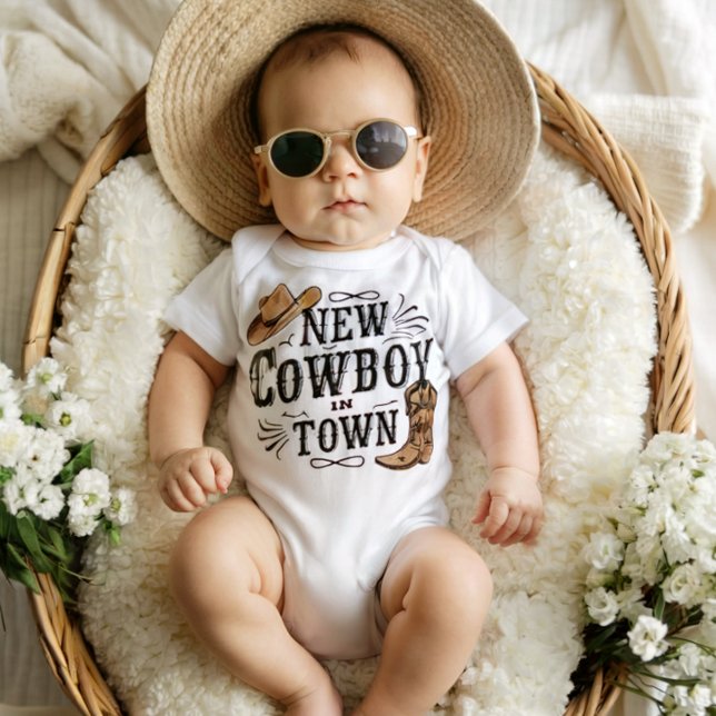 Ich bin ein neuer Cowboy in der Stadt Baby Strampler (Von Creator hochgeladen)