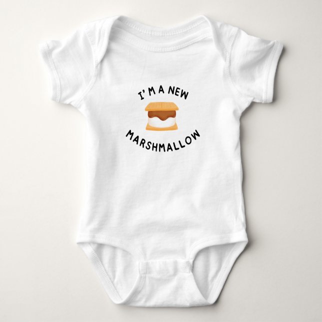 Ich bin ein neues Marshmallow Baby Bib | Niedlich  Strampler (Vorderseite)