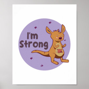 Ich bin ein niedliches Kawaii Baby Kangaroo braun Poster