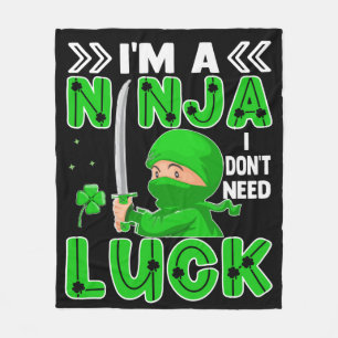 Ich bin ein Ninja, ich brauche kein Glück St. Patr Fleecedecke