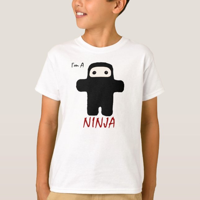 Ich bin ein Ninja in den schwarzen Kindern T-Shirt (Vorderseite)