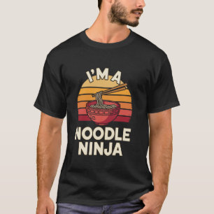Ich bin ein Nudel-Ninja Retro Nudelschüssel Nudeln T-Shirt