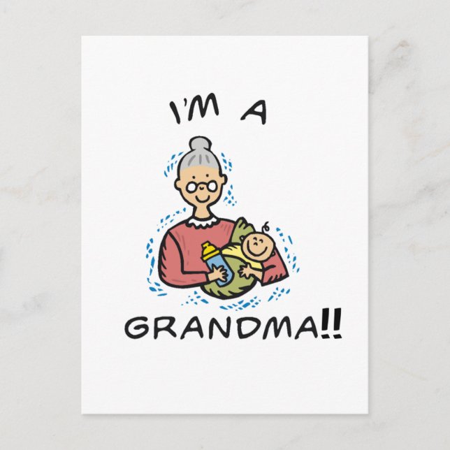 Ich bin ein Oma-Oma und Baby Postkarte (Vorderseite)