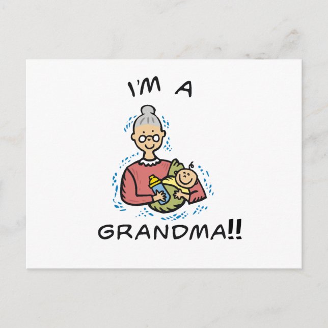 Ich bin ein Oma-Oma und Baby Postkarte (Vorderseite)
