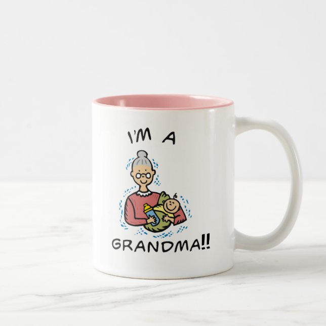 Ich bin ein Oma-Oma und Baby Zweifarbige Tasse (Rechts)