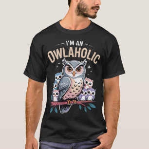 Ich bin ein Owlaholic Lustiger Eulenliebhaber Männ T-Shirt