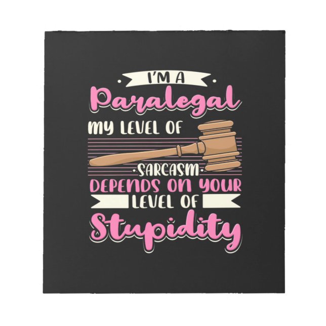 Ich bin ein Paralegal Notizblock (Vorderseite)