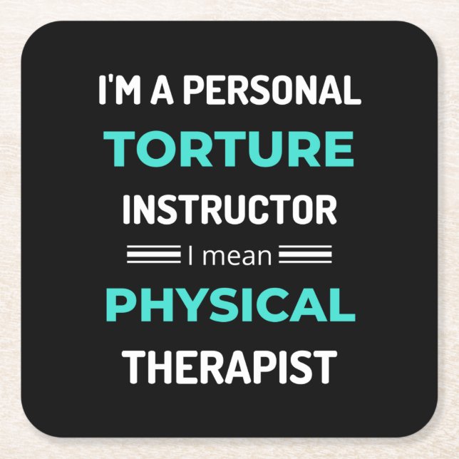 Ich bin ein Personal Torture Instructor, ich Gemei Rechteckiger Pappuntersetzer (Vorderseite)