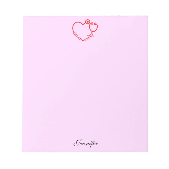 Ich bin ein Personalisierter Name für das Krankenb Notizblock (Vorderseite)